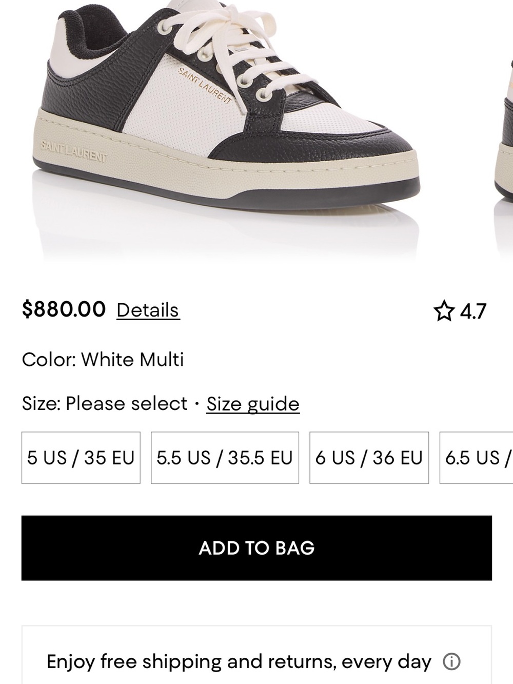 Saint Laurent White and Black Low-Top Sneakers